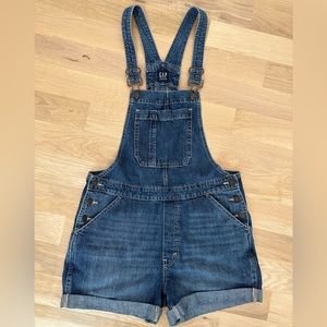 Gap Tall Medium Blue Denim Overall Shorts
